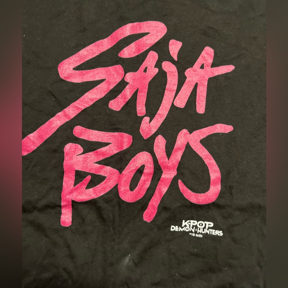 New! K-Pop Demon Hunter Saja Boys Black Short Sleeve T-Shit Small - Picture 4 of 4